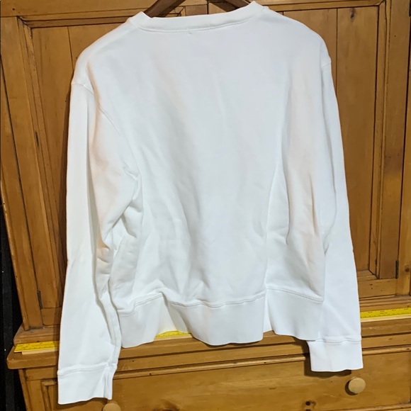 White V-Neck Sweatshirt - Picture 8 of 8